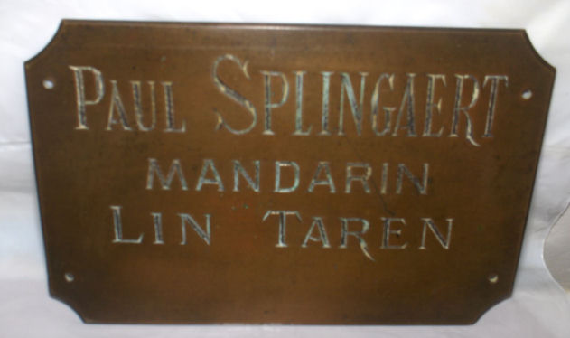 La plaque Splingaert