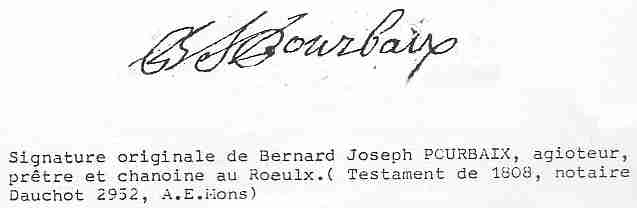 signum Bernard Jh. Pourbaix, prêtre